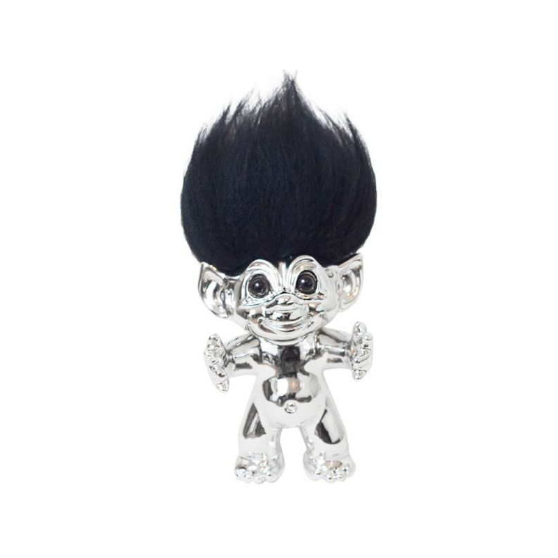 Imagen figura cromada pelo negro trolls 12cm