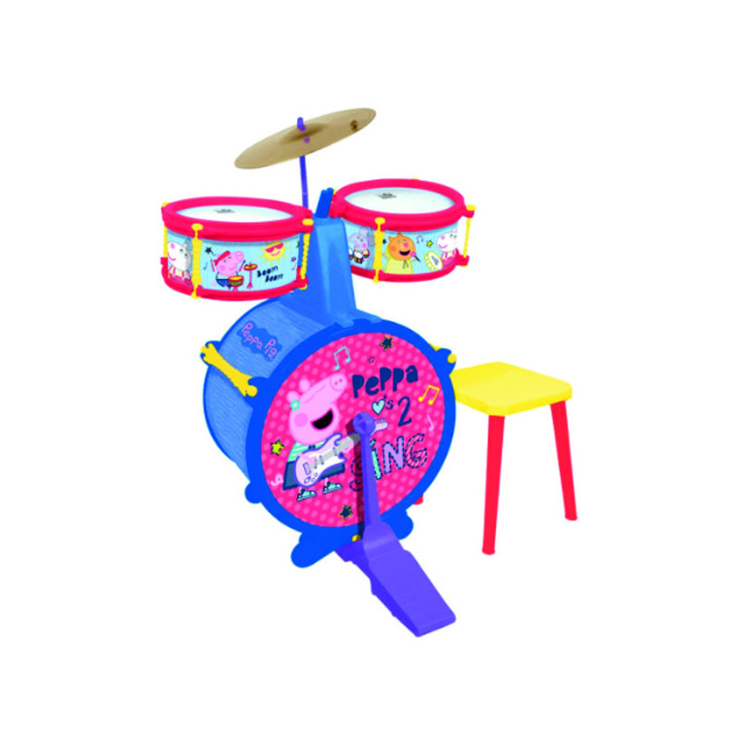 Imagen batería sencilla peppa pig con banqueta Imagen batería sencilla peppa pig con banqueta