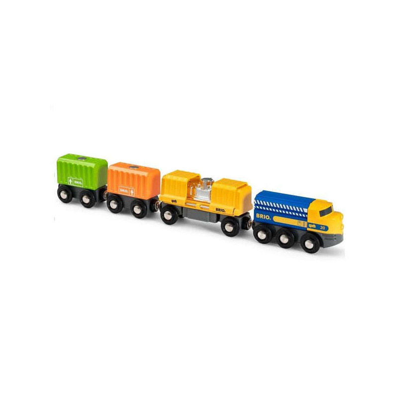 Imagen tren de mercancías de tres vagones brio