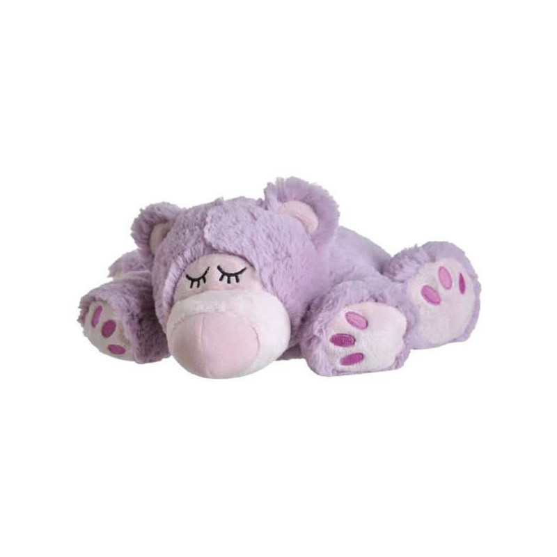 Imagen peluche térmico oso púrpura microondas y nevera