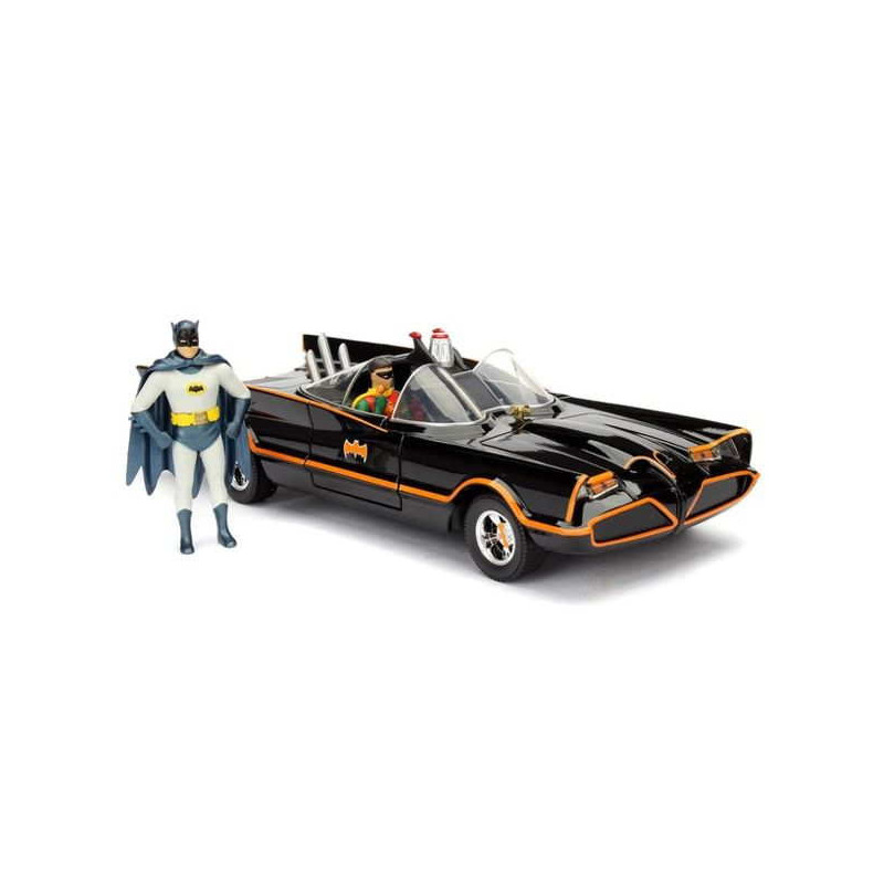 Imagen batmóvil años 60 y figura batman 1/24