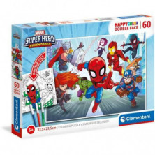 Imagen puzzle clementoni happy color marvel double face