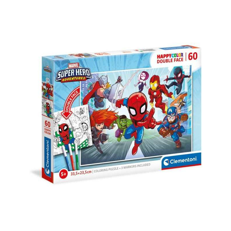 Imagen puzzle clementoni happy color marvel double face