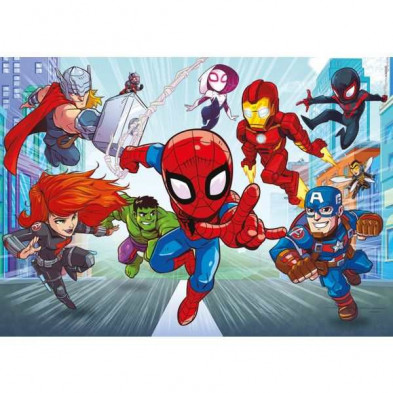 imagen 1 de puzzle clementoni happy color marvel double face