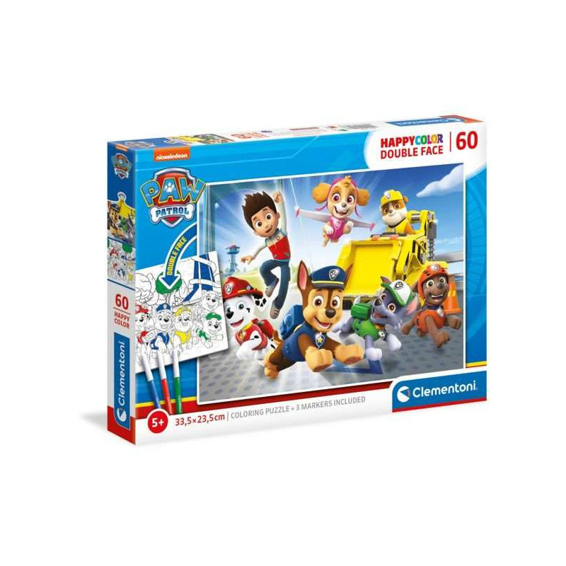 Imagen puzzle clementoni happy color paw patrol 60 piezas