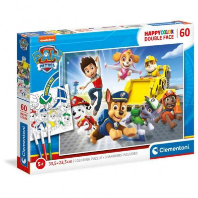 Imagen puzzle clementoni happy color paw patrol 60 piezas