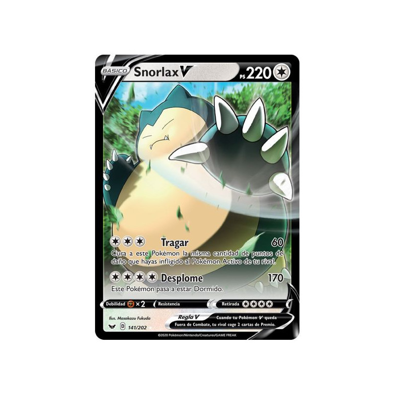 Imagen carta oversize snorlax v juego de cartas pokemon