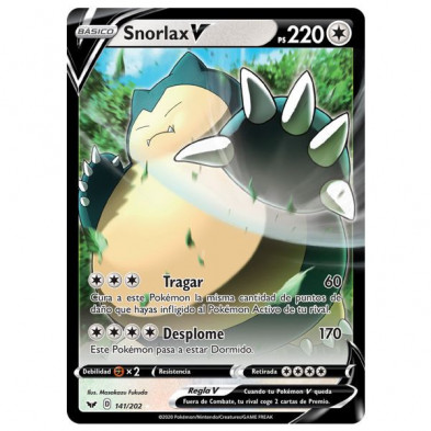 Imagen carta oversize snorlax v juego de cartas pokemon