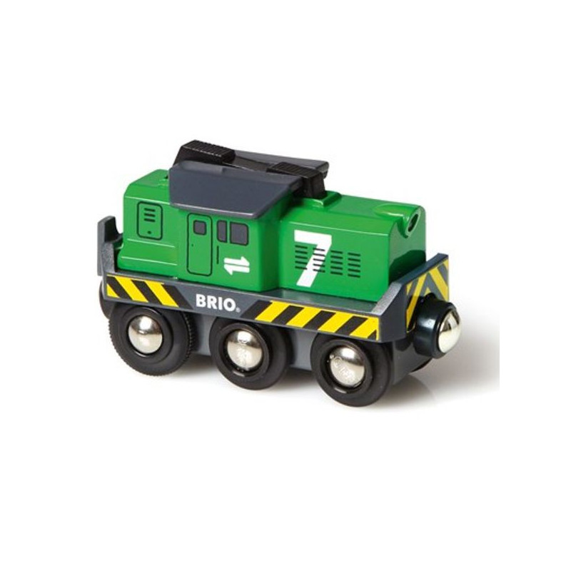 Imagen locomotora de carga con pilas brio