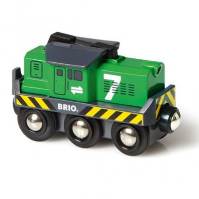 Imagen locomotora de carga con pilas brio