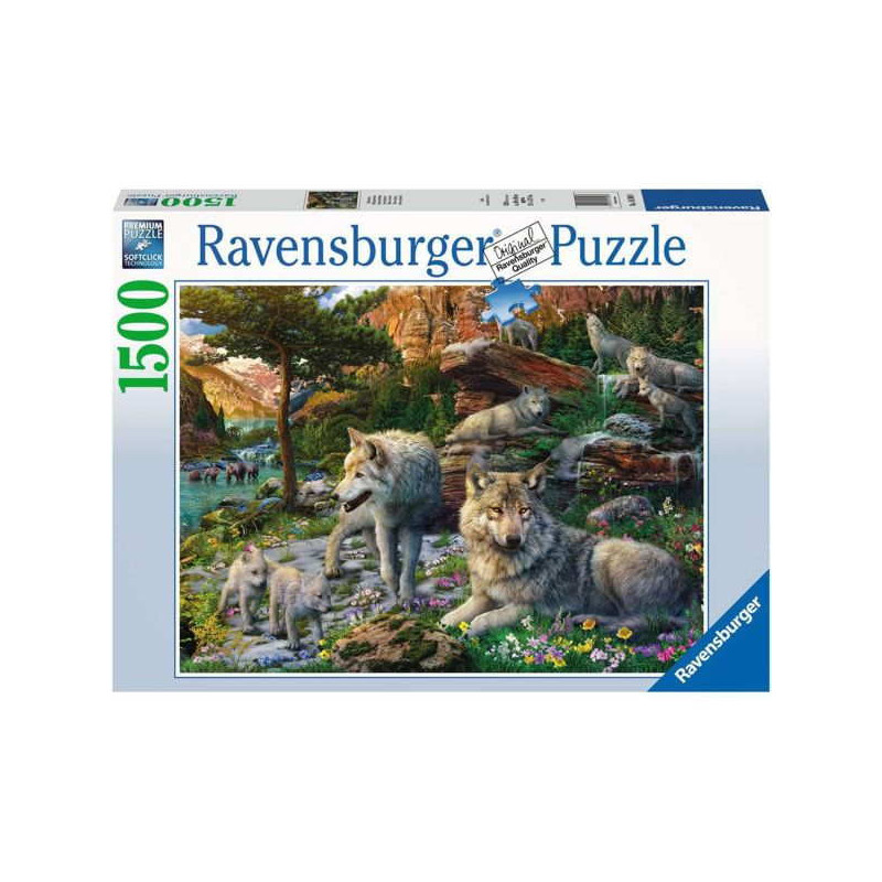 Imagen puzzle ravensburger lobos en primavera 1500 piezas