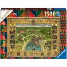 Imagen puzzle ravensburger mapa de hogwarts 1500 piezas