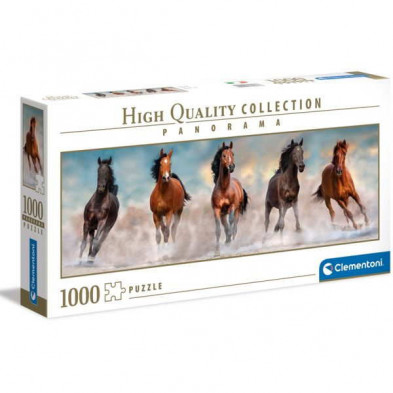 Imagen puzzle clementoni panorama hqc horses 1000 piezas