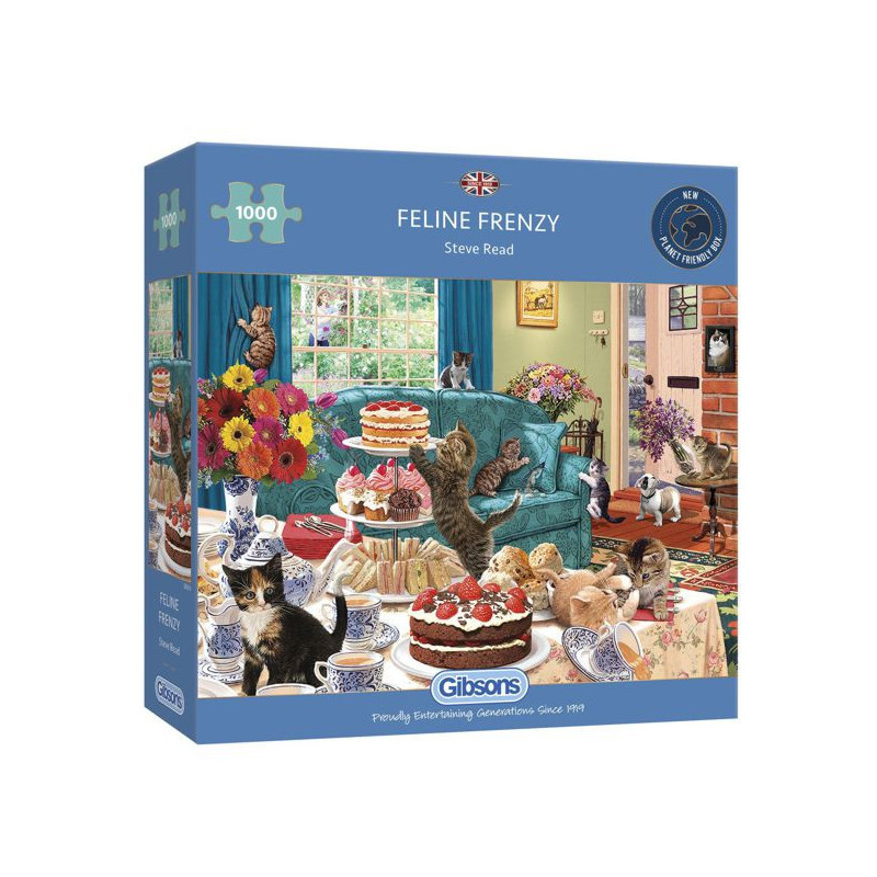 Imagen puzle frenesi felino 1000 piezas Imagen puzle frenesi felino 1000 piezas