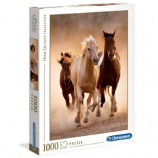 Imagen puzle clementoni caballos corriendo 1000 piezas