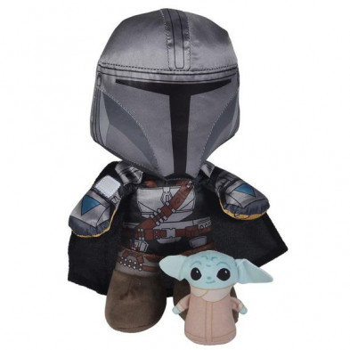 imagen 1 de peluche mandaloriano con baby yoda 25cm