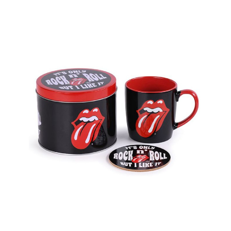 Imagen lata regalo the rolling stones taza y posavasos