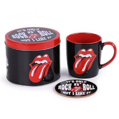 Imagen lata regalo the rolling stones taza y posavasos