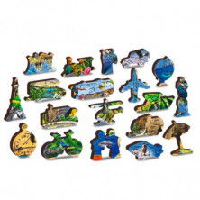 imagen 5 de puzzle de madera natural animal kingdom map xl