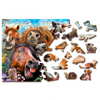 imagen 1 de puzzle de madera horsing around -m-