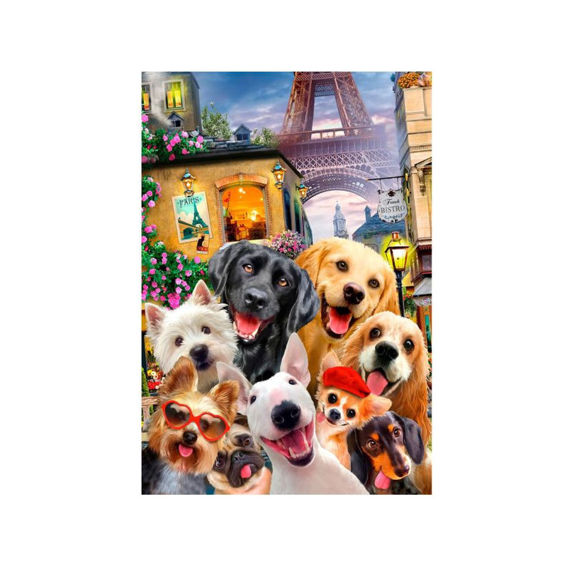 Imagen puzzle de madera puppies in paris -s- Imagen puzzle de madera puppies in paris -s-