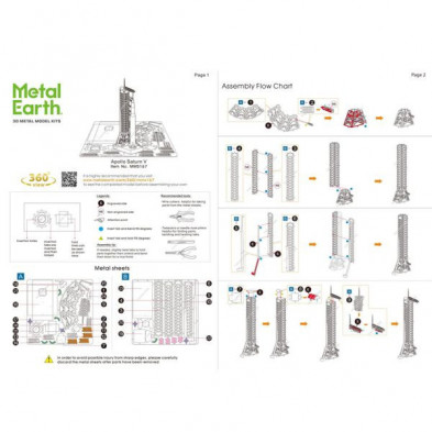 imagen 5 de apollo saturn v with gantry metalearth 3d