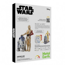 imagen 2 de c3 po & r2d2  star wars metalearth deluxe puzle 3d