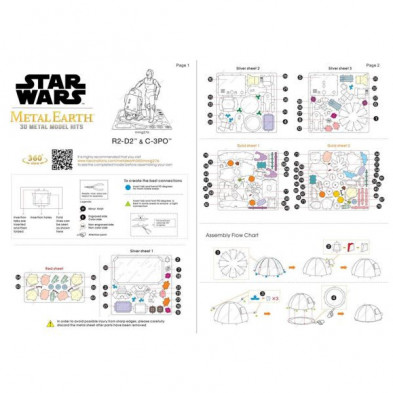 imagen 3 de c3 po & r2d2  star wars metalearth deluxe puzle 3d