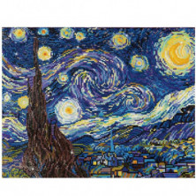 Imagen cuadro noche estrellada (van gogh) - pintura con d