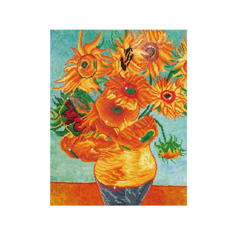 Imagen cuadro los girasoles (van gogh) pintura con diaman