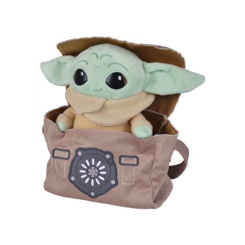 Imagen peluche baby yoda en bolso 25cm