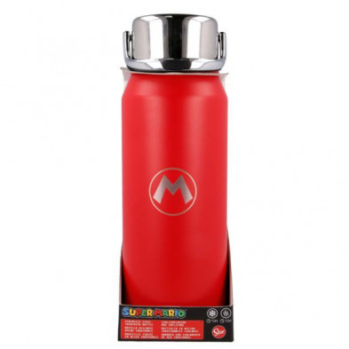 Imagen botella acero inoxidable termo 505ml super mario