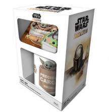 Imagen set regalo mandalorian con taza - posavasos y llav