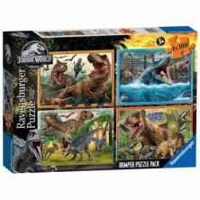 Imagen puzzle jurassic world set 4 - 100 piezas ravensbur