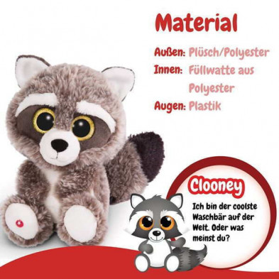 imagen 2 de peluche glubschis mapache clooney 25cm