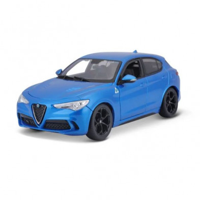 Imagen coche alfa romeo stelvio 1/24 burago color azul