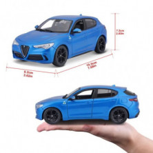 imagen 4 de coche alfa romeo stelvio 1/24 burago color azul