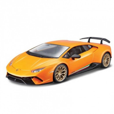 Imagen lamborghini huracan 1/24 burago negro y naranja