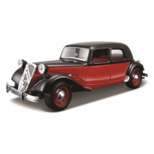 Imagen coche citroën 15 cv 1/24 burago color negro y rojo