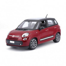 Imagen coche fiat 500 l 1/24 burago color rojo