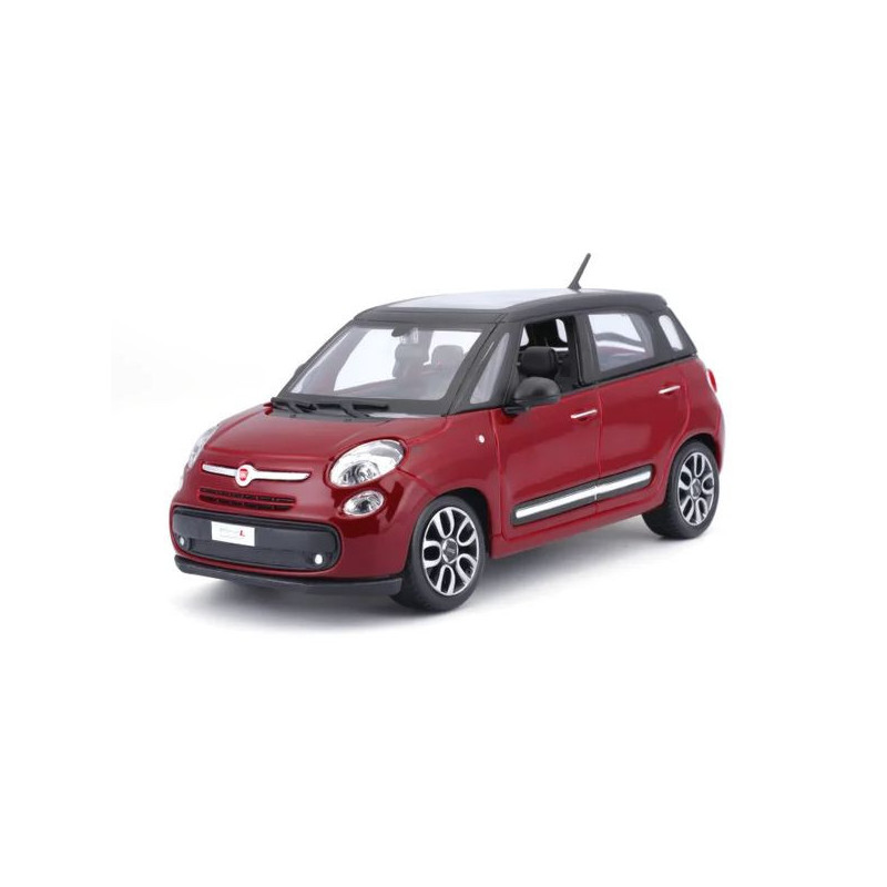 Imagen coche fiat 500 l 1/24 burago color rojo