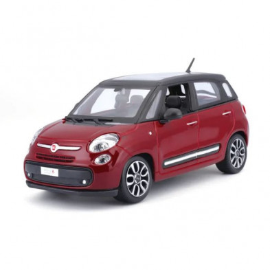 Imagen coche fiat 500 l 1/24 burago color rojo