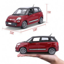 imagen 5 de coche fiat 500 l 1/24 burago color rojo