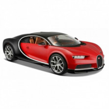 Imagen bugatti chiron 1/24 maisto color negro y rojo