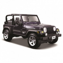 Imagen coche jeep wrangler rub 1/24 maisto color azul