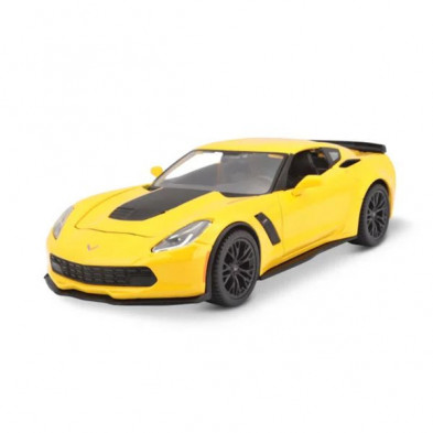 Imagen coche corvette 2015 1/24 maisto color amarillo Imagen coche corvette 2015 1/24 maisto color amarillo