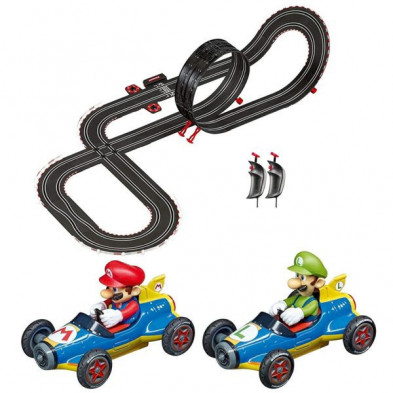 Imagen pista de carreras mario kart con dos coches