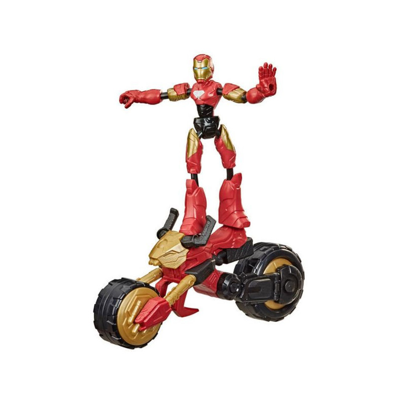 Imagen figura vehiculo iron man bend and flex hasbro