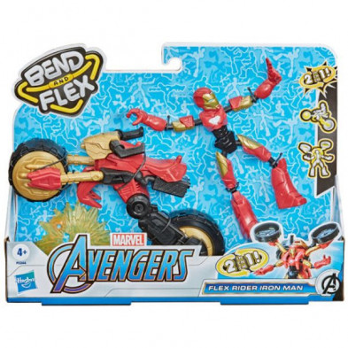 imagen 2 de figura vehiculo iron man bend and flex hasbro