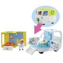 imagen 3 de ambulancia y centro médico peppa pig con 2 figuras